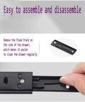 Heavy Duty Ball Bearing Drawer Slides For Cabinets And Furniture, smooth quiet glide, black steel slide close-up