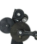 Manual Dual Purpose Coil Winding Machine With Mechanical Counter 0 To 99999 US Stock Rugged Steel Gears Ergonomic Handle Ready To Roll For Transformers Motors And Hobby Coils Precise User Friendly close-up of steel gears and handle