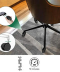 Heavy Duty Office Chair Caster Wheels With Threaded Stem Three Eighths 16X1, installed on an office chair base, with tools and floor details.