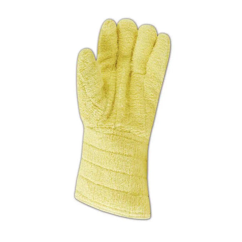 Heat Resistant Kevlar Outer Shell Gloves With Cotton Lining And Terrycloth Finish, 700 Degrees Cut Resistant Heavy-Duty Work Gloves, X Large, Yellow