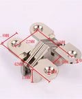 Concealed Cross Door Hinge 8x42mm Invisible Hinge 180 Degree Swing With Screws For Wood Doors Flush Doors Swing Doors And DIY