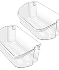 Two Pack Upgraded 240356402 Refrigerator Door Bin Replacement For Top Shelf Bins Fits LFSS2612TF0 LFSS2612TE0 FFSS2615TE0
