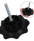 Spare Tire Hold Down Bolt for Secure Mounting and Easy Access, Universal Wheel Carrier Clamp with black plastic and metal design.