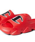 Mens Meloso Squish SL Slides in Scarlet with Plush Footbed Cushioned Comfort Man Made Upper and Lining Slide In Design Bold Logo Detail