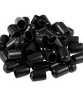 Rubber End Caps 11mm Inner Diameter Vinyl Round Tube Bolt Cap Covers 50 Pack Black Protectors for Chair Feet Table Legs