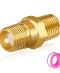 RV Water Heater Backflow Preventer With 1/2 In NPT Double Male Threads Lead Free Brass Check Valve For Safe Potable Water In RVs Campers Motorhomes And Trailers NSF Compliant image