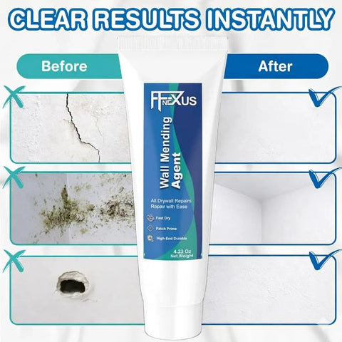 Two 4.23 Oz Fast Dry Putty Tubes Drywall Repair Kit With 2x2 Inch And 4x4 Inch Patch Mesh Dual Scrapers And Two Sandpapers