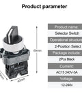 Two Pack Beefy Metal Head Selector Switch 2 Position 1NO 10A 600V Industrial Toggle Switch with 6kV Impulse AC15 240V 3A CE