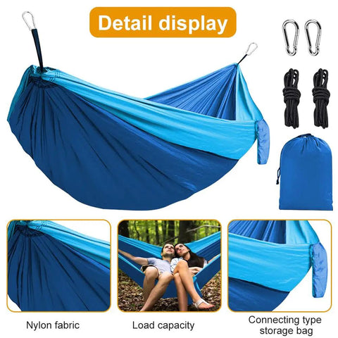 Heavy Duty Camping Hammock With 660Lb Capacity And Tree Straps Portable Outdoor Hammock Tent showcasing setup and accessories