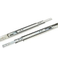 13-Inch Three-Section Side Mount Telescoping Drawer Slides With Ball Bearing Dampers, 2 Pack, Silver Tone Metal Cabinet Hardware