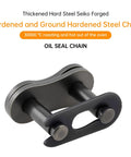 Beefed Up Motorcycle Chain Link Breaker And Pin Removal Tool master link close-up, hardened steel, for Dirt Bikes and ATVs.