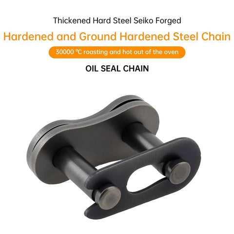 Beefed Up Motorcycle Chain Link Breaker And Pin Removal Tool master link close-up, hardened steel, for Dirt Bikes and ATVs.
