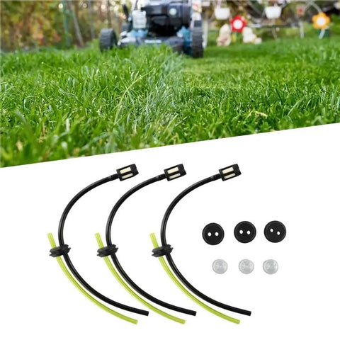 Top Tier Heavy Duty Fuel Line Kit Totally Fits Your Brush Cutter For Reliable Power And Smooth Sipping Of Gas No Leaks Or Glitches Ever. black and yellow fuel hoses with filters and seals