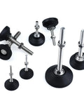Adjustable Threaded Leveling Feet for Furniture Set with Universal D60 Swivel Base Articulating Legs in M8 M10 M12 Threads