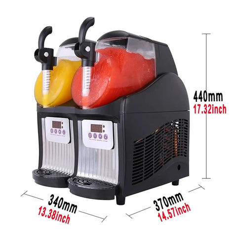 Compact Countertop Ice Maker Automatic Electric Machine Makes Slushy Drinks and Tea Ice Small Portable Unit with Rock Solid Build, Smooth Operation, and No Sweat Setup for Home Bar, Rv Camping, and Outdoor Adventures with two tanks for slush.