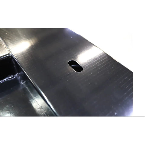Close-up of Built Different Digital Industrial Floor Scale Rock Solid Alloy Steel Platform showing securing hole detail.