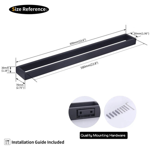 24-Inch Dope Matte Black Bathroom Towel Bar Stainless Steel Towel Rack Wall Mount for a Slick Modern Bath Upgrade 18/8 Rust Resistant Construction Easy Clean Durable Design