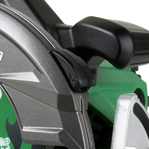 Close-up of the Beefy Corded Circular Saw Kit For Pros With Seven And A Quarter Inch Blade, 6800 RPM No Load Speed, side view