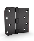 Top Shelf Oil Rubbed Bronze 4X4 Interior And Exterior Door Hinges Smooth Swinging Action showing one hinge with holes.