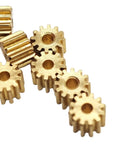 Bevel Gear Set Pack Of Five Brass Gears 0.5 Module 10 Teeth Pinion with Multiple Bore Sizes close-up view