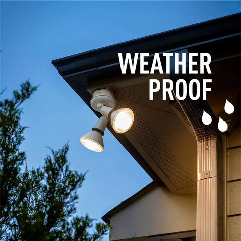Exterior fixture with Pro Series PAR30 Short Neck LED Flood Bulb 75W Equivalent, 40 Degree Beam, weatherproof feature