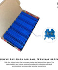 Pack of 100 Blue DK2.5N-BL DIN Rail Terminal Block Screw Type With UL 600V 20A 12-22AWG High Reliability Compact Wire Space Saver