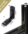 20Pcs 2020 Aluminum Extrusion Connectors 3 Way Corner Brackets L Slot T Slot Interior Joint Set 6mm With Screws And Wrench Black