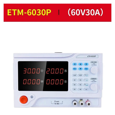 Adjustable DC Regulated Power Supply With Constant Voltage And Current Compact Switching Lab Bench Power Source Beefy Protection Against Overvoltage Overcurrent And Overheat Safe Easy Adjust 60V 30A 1800W, white front panel