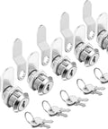 Keyed Alike Cam Locks For Cabinets And Drawers, Five Eighth Inch Cylinder Fits Panels Up To 0.4 Inches Thick, Zinc Alloy, Five Pack image