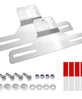 Heavy Duty Stainless Steel Trailer License Plate Bracket For Trucks RVs And Boats Chrome Tag Frame 2 Pack With Screw Caps And Reflective Strip
