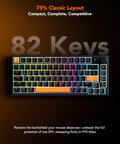 Big Time Wired Mechanical Gaming Keyboard With Hall Effect Magnetic Switches And Fully Adjustable Actuation showing 75% layout with RGB lighting