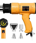 Beast 1800W Hot Air Heat Gun With Dual Temp Modes, includes 4 nozzles, variable control, in yellow-black, for PVC and paint stripping.