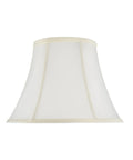 Dope Transitional Bell Shaped Spider Construction Lamp Shade Pearl And Ivory Faux Silk Brass Spider Fitter front view