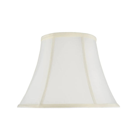 Dope Transitional Bell Shaped Spider Construction Lamp Shade Pearl And Ivory Faux Silk Brass Spider Fitter front view