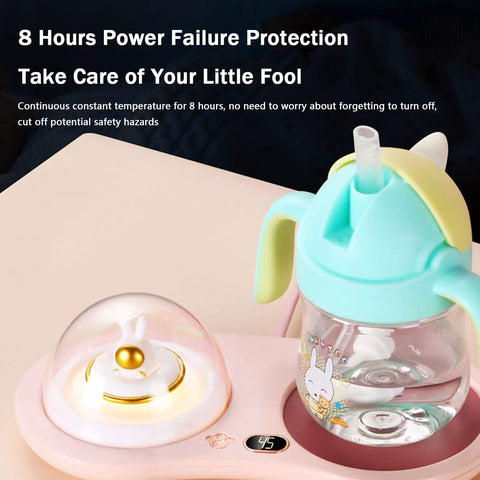 Intelligent Gravity Sensor Coffee Mug Warmer Electric Heated Coaster with a cute cup and protective dome, perfect for kids.