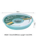 Five Piece Alloy Copper Solder Wick Desoldering Braid Set for PCB Repair reel, 45mm diameter, 1.5mm width, 1.5m length