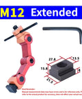 Heavy Duty CNC Mill Machine Positioner Featuring Adjustable Work Stop Locator And Secure Vise Limiter with extended setup components.