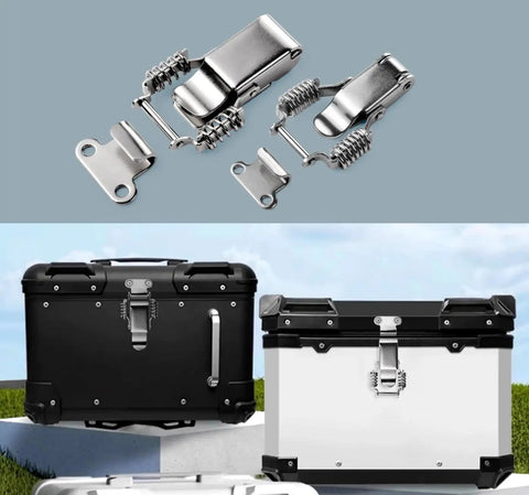 2 Pack Medium Spring Loaded Toggle Latch and Hook with Screws for Toolbox Cabinets and Boxes Heavy Duty Spring Draw Locking Catch Clamp
