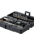 Pro Grade Adjustable Torque Kit 2 To 10 Nm With 9 Bit Set in portable bike tool box, shown open with Allen and Torx bits.