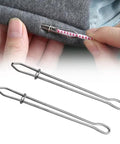 DIY Rope Threader Clip Set For Drawstrings And Elastic Cords With Tweezers 2 Pack Metal Sewing Tool for garment repair