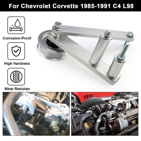 Must-Have Idler Pulley Bracket Kit Direct Fit For 85-91 Chevy Corvette C4 L98 5.7L Engine Restores Serpentine Belt Tension And Accessory Drive Alignment For Your Classic V8 Build, aluminum idler bracket