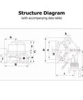 Structure diagram with dimensions of Heavy Duty Three Jaw Chuck Universal Indexing Head For Cnc Milling Machines.
