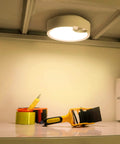 Cordless Battery Operated Motion Sensor Light Indoor 80 LED Closet Ceiling Lamp With 400LM 3200K Warm White 7.8 Inch lit shelf