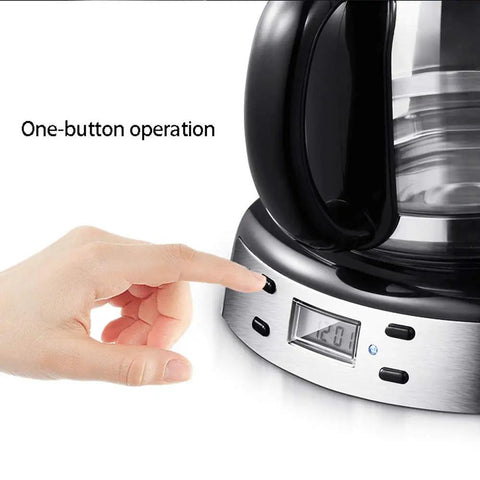 Fuel Your Daily Grind With This Fully Automatic Coffee Maker And Espresso Machine Featuring An Integrated Bean To Cup Grinder Programmable One Touch Drip System For Home showing one-button operation for easy brewing.
