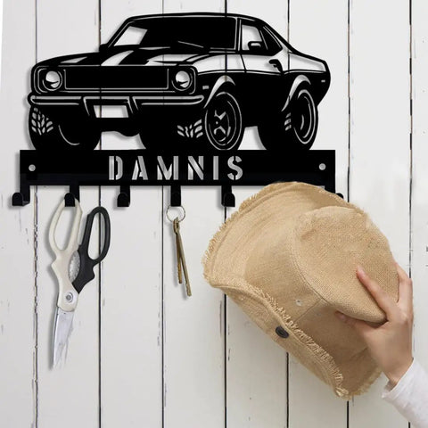 Custom Name Car Key Wall Mount Organizer Rack For Car Lovers Dope Living Room Hallway Office And Home Decor Modern Key Holder with car design