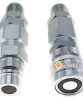 JIC Flat Face Hydraulic Quick Connect Coupler Set For Bobcat Skid Steer Loaders 7753 773 863 873 963 Includes One Female And One Male Flat Face Coupler With PVC Protective Covers One Half Inch Body