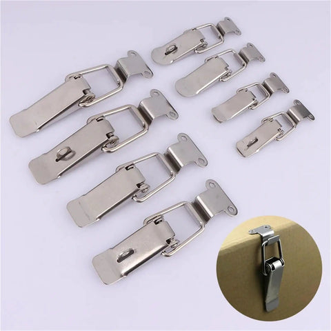 Stainless Steel 20 Pack Spring Loaded Draw Toggle Latch Clip Hasps For Rock Solid Secure Closures Quick Engagement 90 Degree Right Angle Lock Card And Duckbill Catch Design
