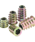 Socket Cap Screws Set M4 M5 M6 M8 M10 Zinc Alloy Threaded Fasteners With Flanged Hex Drive Heads For Wood Insert Nuts Furniture Hardware Heavy Duty Corrosion Resistant 20 Pcs M6x10, side view of flanged hex drive heads