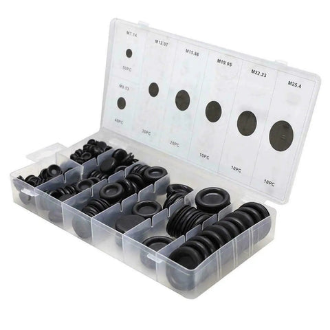 Grommet Firewall Hole Plug Set 170 Pack With 7 Common Sizes Rubber Wire Gasket For Auto Body And Sheet Metal Durable Weatherproof Seals Flexible Rubber Assortment Kit For DIY Projects
