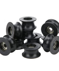 10 Pack Heavy Duty U Groove Pulley Roller Bearing With Nylon Coated U Shaped Guide Rail Wheels For Sliding Doors Wardrobes Cabinets Tracks Smooth Glide Deep Groove Ball Bearing Roller Wheel, black U-groove rollers with bearings